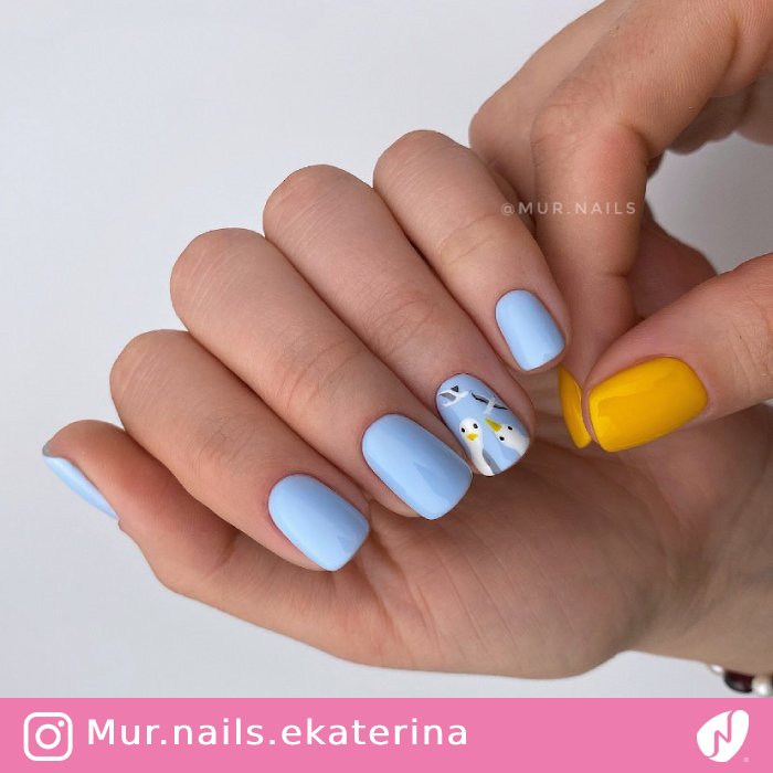 Summer Seabird Nails